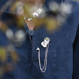 Anemone Brosch Silver