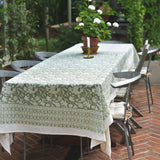 Duk 'Nice' blockprint - sage green 145 x 220 cm
