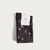 Knästrumpor i ull 'Hydrangea' dark brown