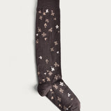 Knästrumpor i ull 'Hydrangea' dark brown