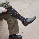 Knästrumpor i ull 'Hydrangea' dark brown