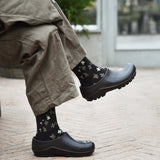 Knästrumpor i ull 'Hydrangea' dark brown