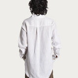 Trädgårdsskjorta 'Lark' stripe white/green